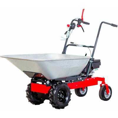 TORROS Brouette &agrave; moteur thermique avec benne en acier galvanis&eacute; 80L 200KG 3,2CH 2 vitesses  MK200F