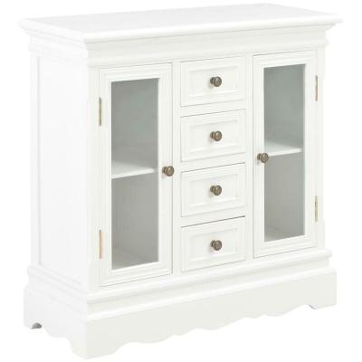 Buffet bahut armoire console meuble de rangement blanc 70 cm bois de pin massif 4402057