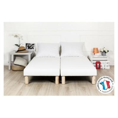 BYSOMMIFLEX  - sommier tapissier blanc 70X200X2 (140X200)FABRICATION francaise artisanalepieds offerthauteur avec pieds 27CM