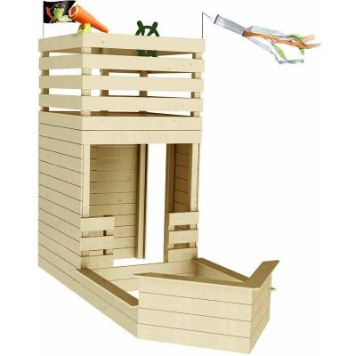 Cabane en bois avec bac &agrave; sable bateau pirate pour enfants - Pirate