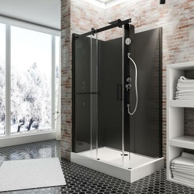 SCHULTE Cabine de douche int&eacute;grale Korsika noire  120 x 80 cm ouverture gauche