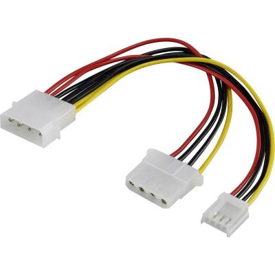 RENKFORCE Rallonge  alimentation [1x Alimentation IDE m&acirc;le 4 p&ocirc;les - 1x Alimentation IDE femelle 4 p&ocirc;les, Alimentation Floppy femelle 4 p&ocirc;les] 0.15 m noir, 