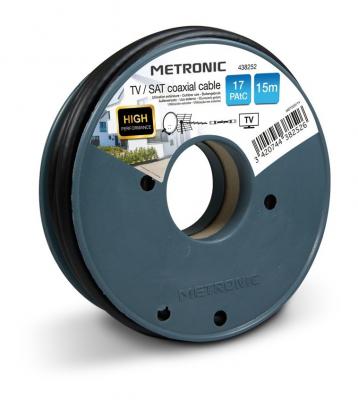 METRONIC C&acirc;ble coaxial TV / SAT  438252 17 PAtC 15m Noir