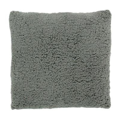 Caline - Coussin aspect laine extra-doux gris 40x40