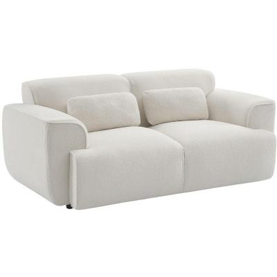 SWEEEK Canap&eacute; 2 places. tissu bouclette. 2 coussins d&eacute;houssables. Wallas L 178 x P 97.5 x H 73cm