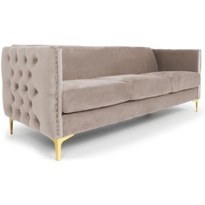MENZZO Paris Prix - Canap&eacute; 3 Places En Velours suez 204cm Taupe
