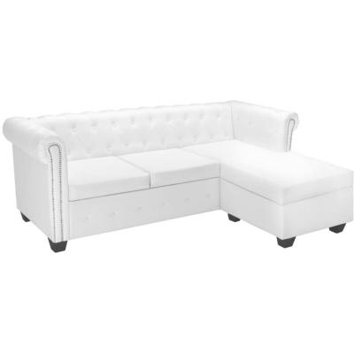 RODRIGO NARCIS Canap&eacute; chesterfield en forme de l cuir synth&eacute;tique blanc