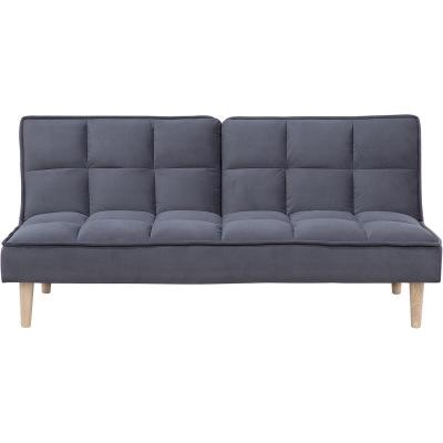 BELIANI Canap&eacute;-lit clic clac 3 places en tissu gris fonc&eacute;