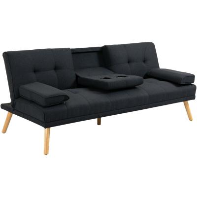 HOMCOM Canap&eacute; convertible 3 places design scandinave tissu anthracite