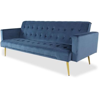 COTECOSY  - Canap&eacute; convertible clic-clac Justy Velours Bleu - Bleu