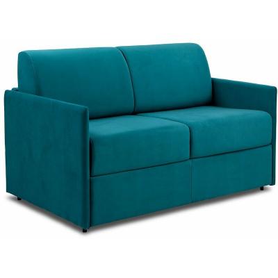 ITALIAN SPIRIT Canap&eacute; convertible express COLOSSE matelas &eacute;paisseur 22cm &agrave; m&eacute;moire de forme couchage 120 cm velours bleu paon