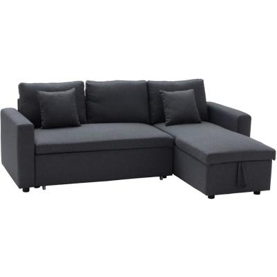 HAPPY GARDEN Canap&eacute; d'angle convertible CLARK 3 places gris chin&eacute; - Gris