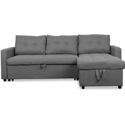 COTECOSY Canap&eacute; d'angle convertible toledo tissu gris 