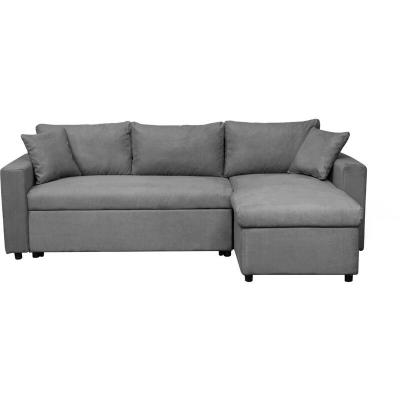 USINESTREET Canap&eacute; d'angle L200 r&eacute;versible convertible Gris