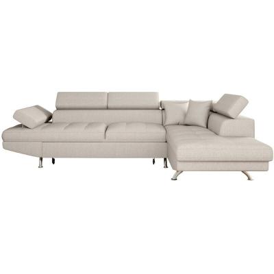 LOUNGITUDE Canap&eacute; d'angle droit convertible 4 &agrave; 5 places CHICAGO, tissu beige