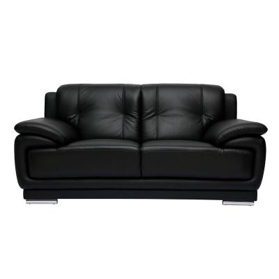MILIBOO  - Canap&eacute; cuir design 2 places noir TAMARA - cuir de buffle
