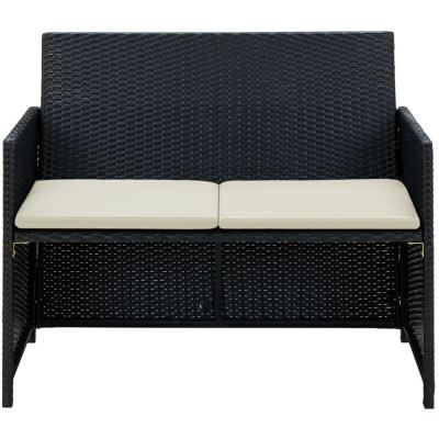 VIDAXL  canap&eacute; &agrave; 2 places r&eacute;sine tress&eacute;e 100 x 56 x 85 cm noir 43910