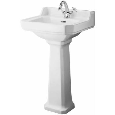 Lavabo sur colonne r&eacute;tro - 50 cm - Richmond 