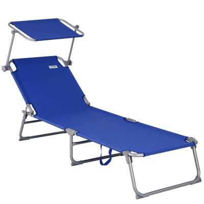 CASARIA Transat de jardin Hawaii bleu 195x60x30cm pliable