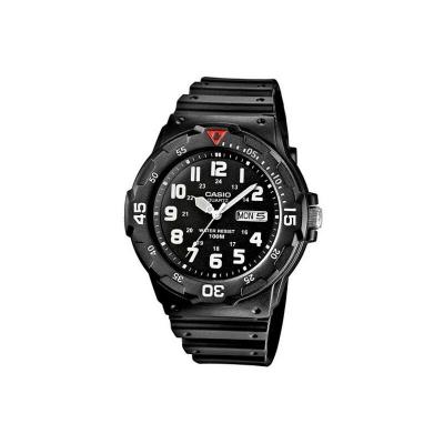 CASIO  Quartz Analogique 100M Bracelet En R&eacute;sine Noire MRW-200H-1BVDF MRW200H-1BVDF Montre Homme