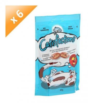  CATISFACTIONS Friandises au saumon - Pour chat et chaton - 60 g x6