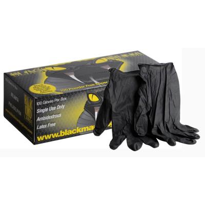 BLACK MAMBA Gant  nitrile noir Std - Bo&icirc;te de 100 taille l - 8/9
