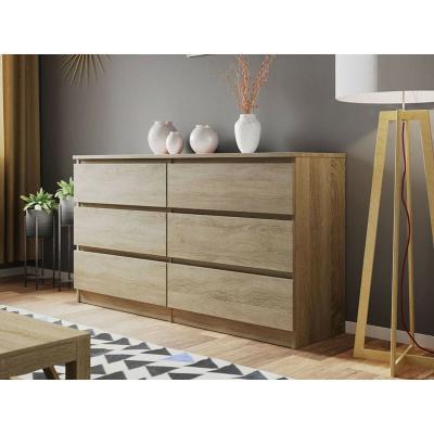 Celia - commode 6 tiroirs - bois - 139 cm - style contemporain Couleur - Bois