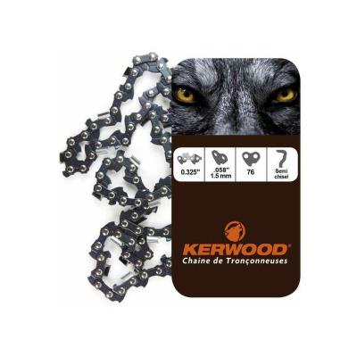 KERWOOD Cha&icirc;ne  pour tron&ccedil;onneuse .325" 1,5 mm 76 maillons. Gouge profil demi carr&eacute;