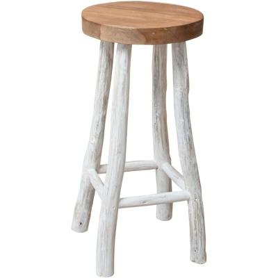 Vidaxl tabouret de bar teck marron et blanc 244546
