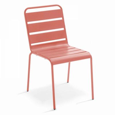 OVIALA  Palavas - Chaise de Jardin en m&eacute;tal Argile