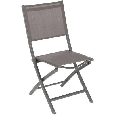 HESPERIDE Chaise de jardin pliante essentia - gris weng&eacute; et marron tonka