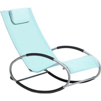 BELIANI  - Chaise de jardin &agrave; bascule bleu clair CAMPO