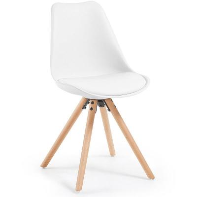 Kave Home - Chaise Ralf blanche avec pieds en bois