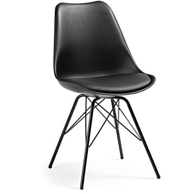 Kave Home - Chaise Ralf noir avec pieds en m&eacute;tal