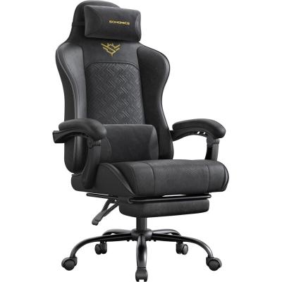 SONGMICS Chaise Gaming -  - Ergonomique - Repose-Pieds - Noir dEncre