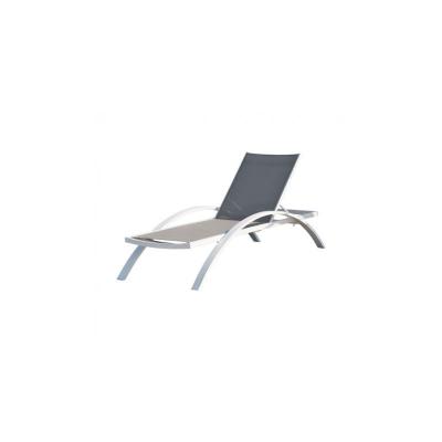 DCB GARDEN Bain de soleil BARCELONA gris et aluminium Blanc