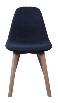Chaise scandinave en tissu et pieds en bois (Lot de 2) noir