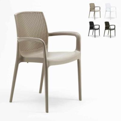 GRAND SOLEIL Lot de 6 fauteuils empilables BOHEME coloris blanc
