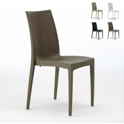 GRAND SOLEIL  - Chaises de Jardin caf&eacute; bar empilable Bistrot , Couleur: Marron