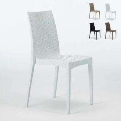 GRAND SOLEIL Chaises de jardin caf&eacute; bar empilable  polyrotin bistrot 
