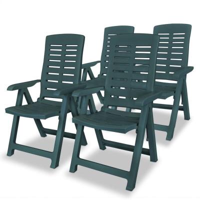 VIDAXL  - Chaises inclinables de jardin 4 pcs Plastique Vert Vert