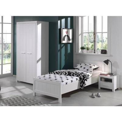 VIPACK  ERIK Lit simple 90x200 cm + Chevet + Armoire 2 portes