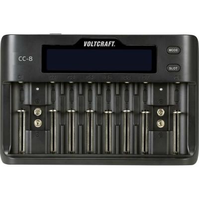 VOLTCRAFT Chargeur de piles rondes  CC-8 Li-ion LiFePO NiMH NiCd A LR6 (AA) LR03 (AAA) LR8 (AAAA) 6LR61 (9 V) LR