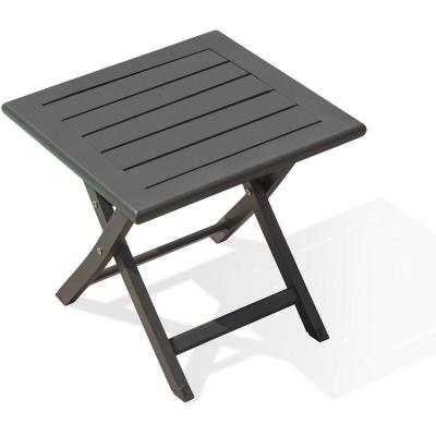CITYGARDEN Table basse de jardin pliante MARIUS en aluminium Gris Anthracite
