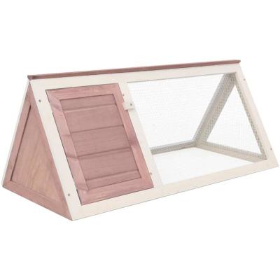 VIDAXL Clapier Marron Bois  Marron et blanc