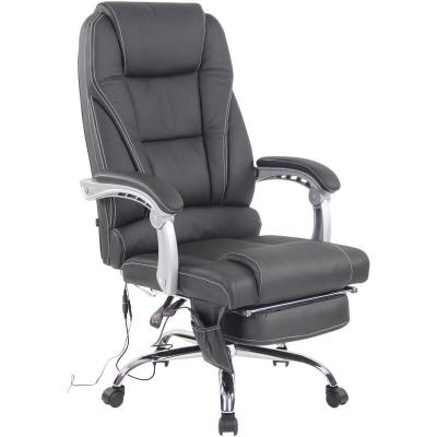 CLP Fauteuil de bureau Pacific en v&eacute;ritable Cuir avec Fonction massage , Noir