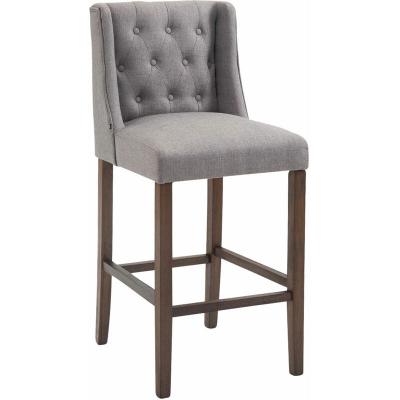 CLP Tabouret de bar Cassandra tissu , Gris clair/Antique fonc&eacute;
