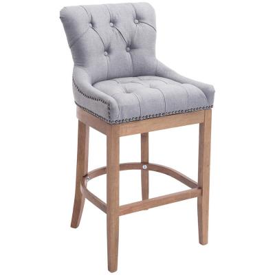 Tabouret de bar lakewood tissu pi&egrave;tement antique clair , gris clair