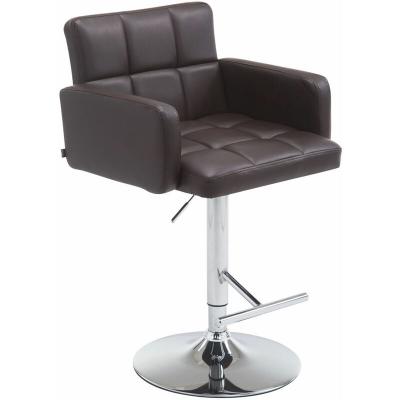 CLP - Tabouret de bar Los Angeles similicuir marron M&eacute;tal chrom&eacute;