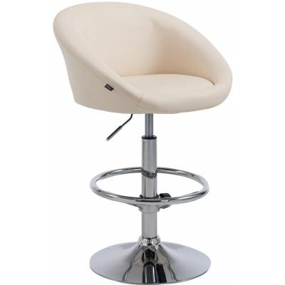 CLP Tabouret de bar Miami V2 similicuir avec pied en m&eacute;tal , Cr&egrave;me